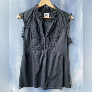 CONVERSE One Star Black Ruffle Sleeveless Top Size S